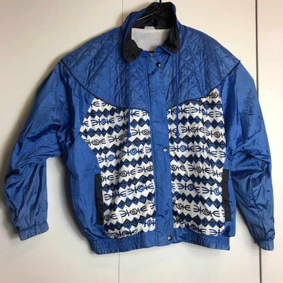 Vintage Pro Spirit Aztec Print Windbreaker Jacket - Picture 1 of 8